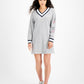 Vestido moletom feminino Tommy Jeans com acabamento contrastante, cinza, tamanho pequeno