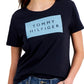 Camiseta Tommy Hilfiger Feminina com Logo Contrastado Azul Tamanho P