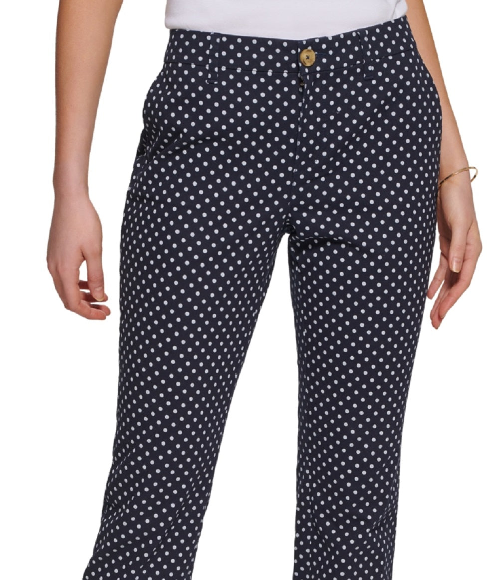 Calça Chino Tommy Hilfiger Feminina com Estampa de Bolinhas Azul Tamanho 14