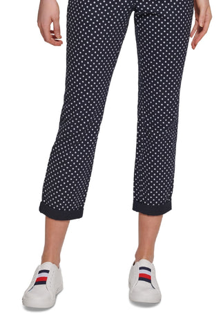 Calça Chino Tommy Hilfiger Feminina com Estampa de Bolinhas Azul Tamanho 14