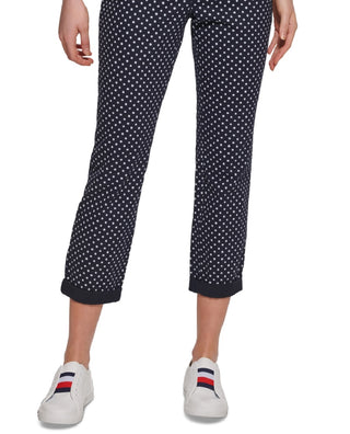 Calça Chino Tommy Hilfiger Feminina com Estampa de Bolinhas Azul Tamanho 10