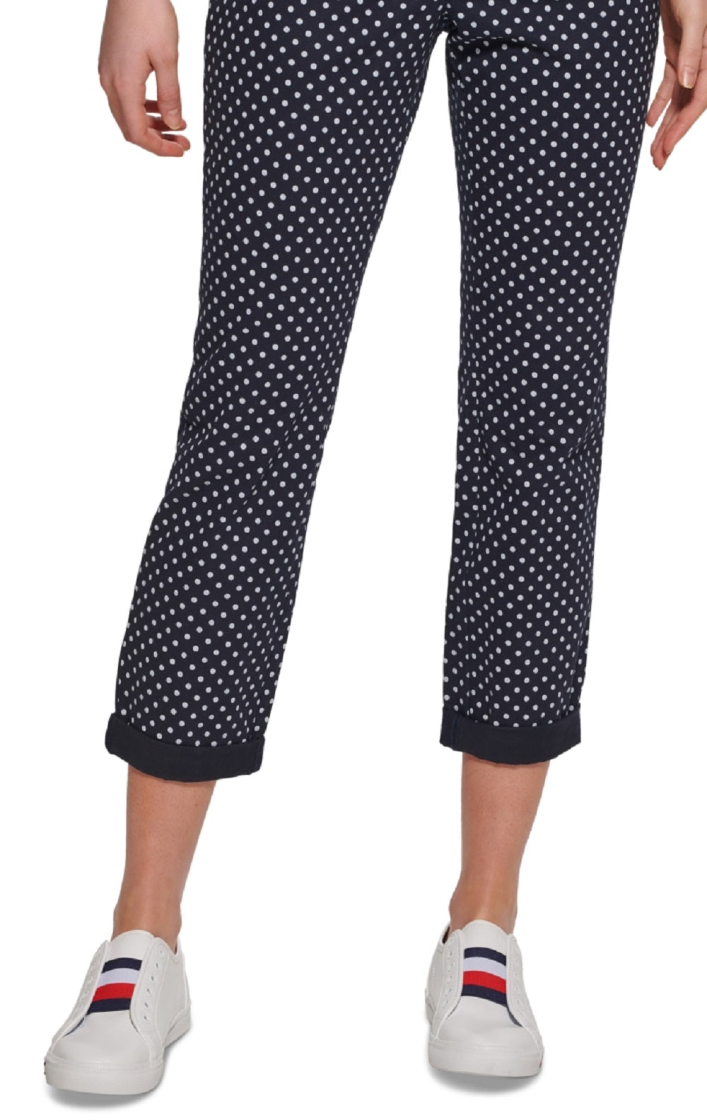 Calça Chino Tommy Hilfiger Feminina com Estampa de Bolinhas Azul Tamanho 4