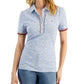 Polo Tommy Hilfiger feminino com manga bufante, azul, tamanho grande