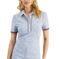 Polo Tommy Hilfiger feminino com manga bufante, azul, tamanho grande