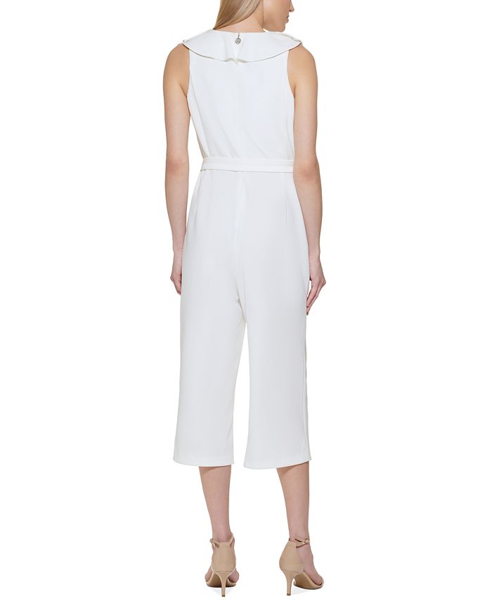 Macacão feminino Tommy Hilfiger sem mangas com decote em V, branco, tamanho 12