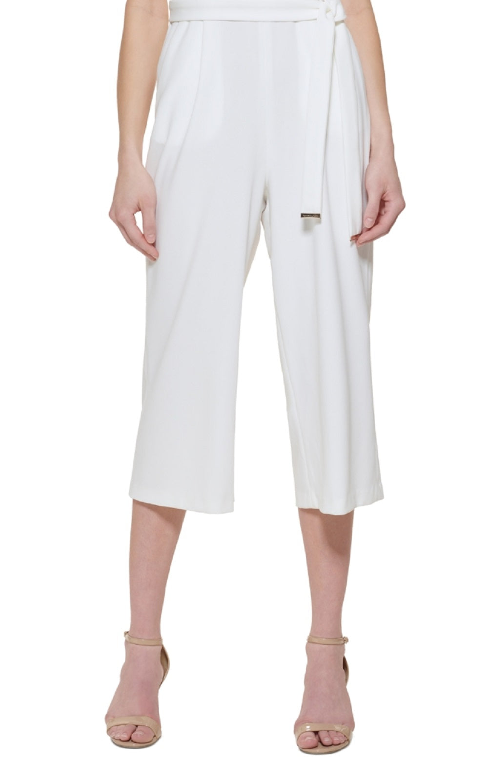 Macacão feminino Tommy Hilfiger sem mangas com decote em V, branco, tamanho 8