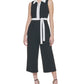Macacão feminino Tommy Hilfiger com cinto e blocos de cores, preto, tamanho 16