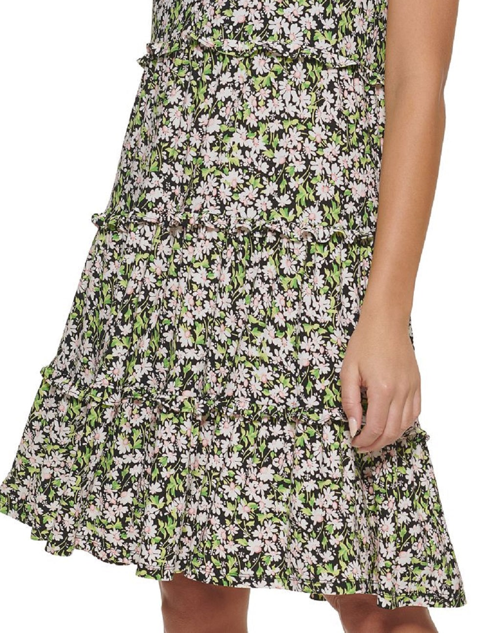 Vestido feminino Tommy Hilfiger com estampa floral e camadas, rosa, tamanho 14