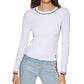Suéter Tommy Hilfiger Feminino de Algodão com Gola Redonda, Branco, Tamanho XS