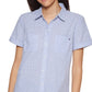 Camisa Tommy Hilfiger Feminina Algodão Camp Azul Tamanho X-G