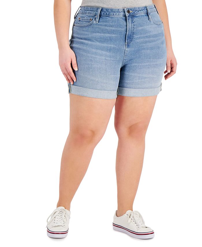 Tommy Hilfiger Shorts Jeans Feminino Th Flex Plus Size 5 Azul Tamanho 14W