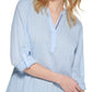 Blusa túnica listrada de algodão Tommy Hilfiger feminina, azul