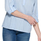 Blusa túnica listrada de algodão Tommy Hilfiger feminina, azul