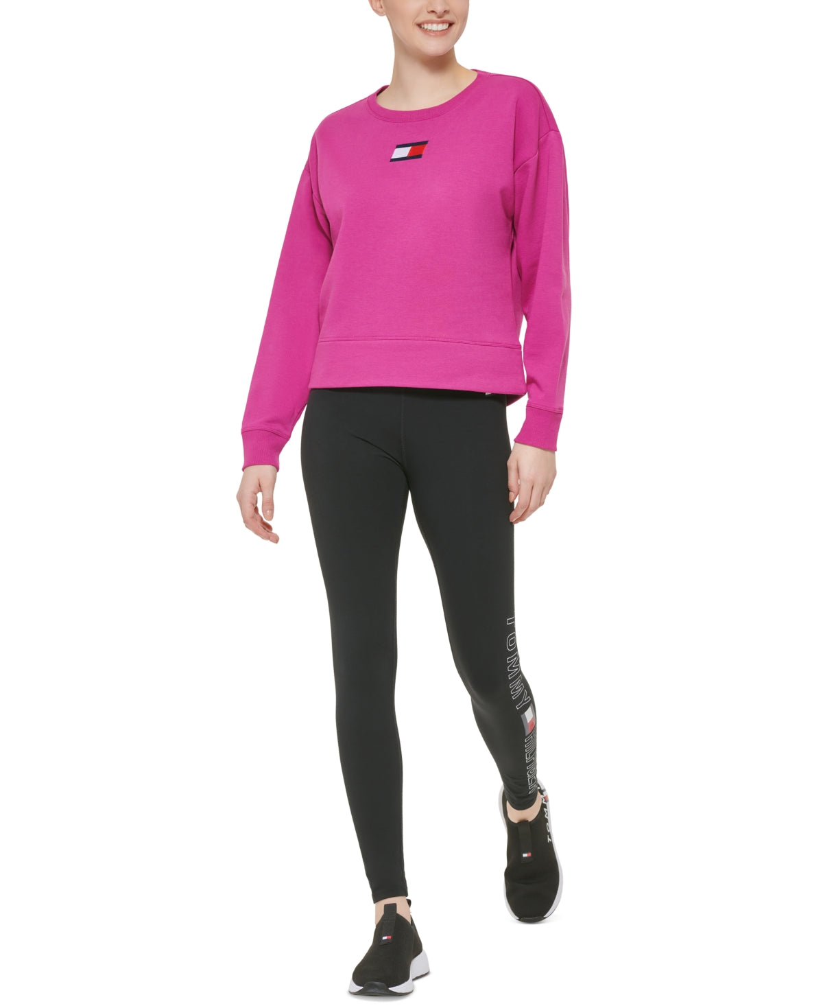 Moletom Tommy Hilfiger com logo feminino rosa tamanho pequeno