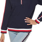 Tommy Hilfiger Blusa Feminina Gola Alta Azul Tamanho XG