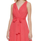 Vestido midi feminino Tommy Hilfiger Surplice vermelho tamanho 14