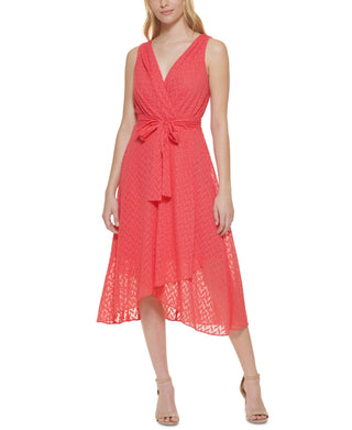 Tommy Hilfiger Women's Surplice Midi Dress Red Size 14