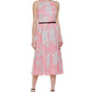 Vestido midi tommy hilfiger feminino com estampa floral, rosa, tamanho 6