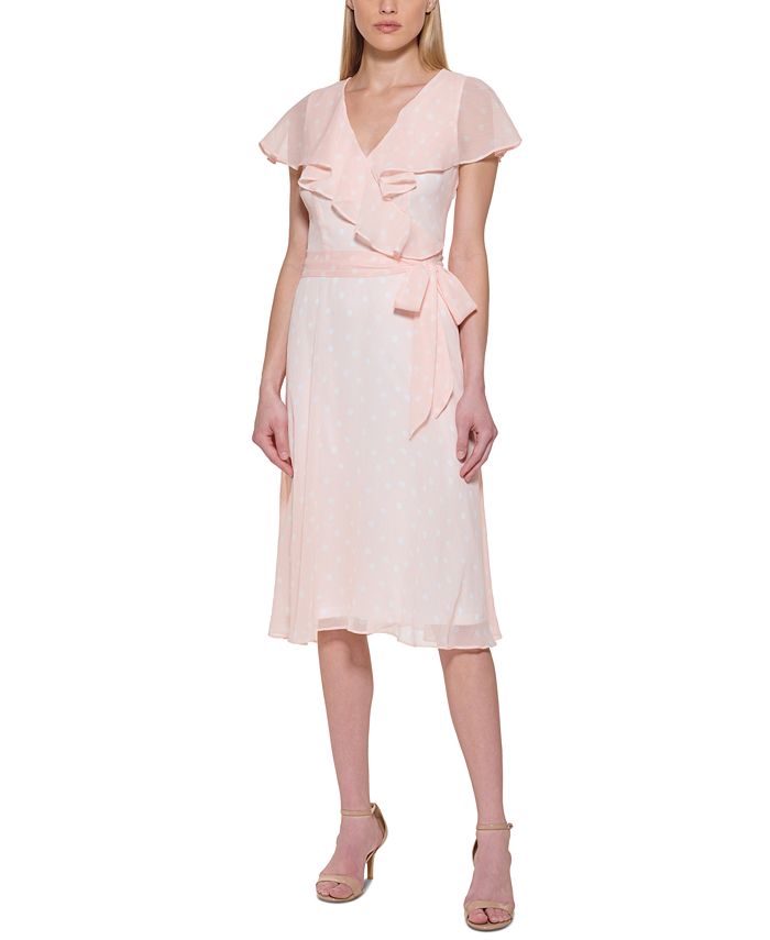 Vestido midi capelete feminino Tommy Hilfiger rosa tamanho 14