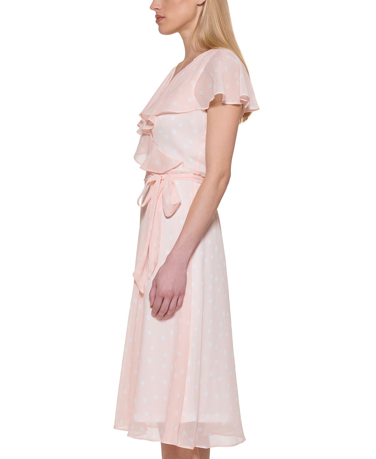 Vestido midi capelete feminino Tommy Hilfiger rosa tamanho 14