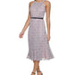 Vestido midi com cinto estampado feminino Tommy Hilfiger, rosa, tamanho 8