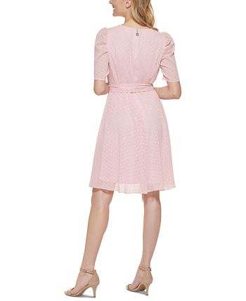 Vestido Tommy Hilfiger Feminino Chiffon Fit &amp; Flare Rosa Tamanho 4 Petite