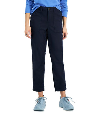 Calça utilitária cropped Tommy Hilfiger feminina, azul, tamanho XS