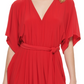 Vestido midi plissado Tommy Hilfiger feminino em jersey fosco, vermelho, tamanho GG