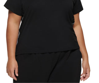 Tommy Hilfiger Feminino Listra Lateral Gola Redonda Cropped Preto Tamanho 3X