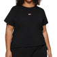 Tommy Hilfiger Feminino Listra Lateral Gola Redonda Cropped Preto Tamanho 3X