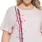 Camiseta Tommy Hilfiger Plus com estampa de coração feminina, rosa, tamanho 1X