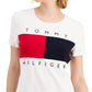 Camiseta Tommy Hilfiger Feminina com Logo Big Flag, Branca, Tamanho Médio