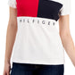 Camiseta Tommy Hilfiger Feminina com Logo Big Flag, Branca, Tamanho Médio