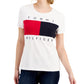 Camiseta Tommy Hilfiger Feminina com Logo Big Flag, Branca, Tamanho Médio