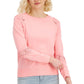 Tommy Hilfiger Feminino Sólido Renda TrimTop Rosa Tamanho Médio