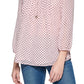 Blusa Tommy Hilfiger Feminina com Bolinhas e Fenda Rosa Tamanho Médio