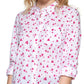 Blusa Tommy Hilfiger Feminina Flutter Hearts com Botões, Branca, Tamanho X-G