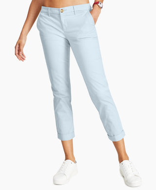 Calça Chino Tommy Hilfiger Th Flex Cuffed Feminina, Azul, Tamanho 10