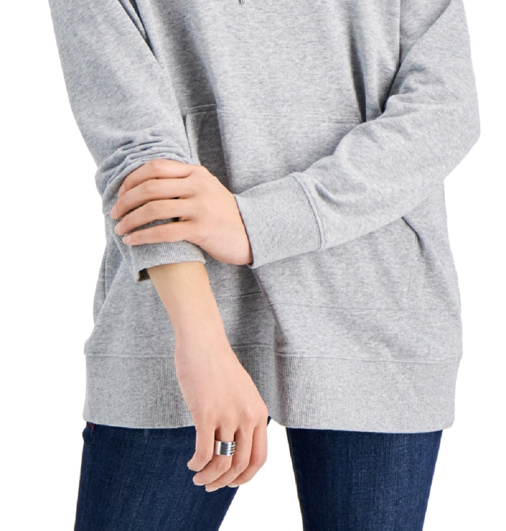 Tommy Hilfiger Túnica com capuz feminina cinza tamanho grande