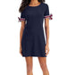 Vestido Tommy Hilfiger Feminino Manga Amarrada Decote Redondo Azul Tamanho XX-G