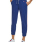 Calça de moletom feminina Tommy Hilfiger cintura alta com listras laterais, azul, tamanho médio