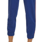 Calça de moletom feminina Tommy Hilfiger cintura alta com listras laterais, azul, tamanho médio