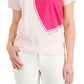 Camiseta Tommy Hilfiger Feminina Gola Redonda com Estampa de Coração Rosa Tamanho Médio