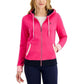 Tommy Hilfiger Moletom com capuz feminino com zíper frontal e blocos de cores rosa tamanho grande