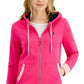 Tommy Hilfiger Moletom com capuz feminino com zíper frontal e blocos de cores rosa tamanho grande