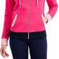 Tommy Hilfiger Moletom com capuz feminino com zíper frontal e blocos de cores rosa tamanho grande