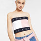 Tommy Jeans Feminino Bandeira Bandeau Rosa Tamanho X-Grande