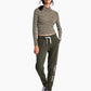 Calça jogger feminina Tommy Jeans com logo linear verde, tamanho extragrande