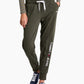 Calça jogger feminina Tommy Jeans com logo linear verde, tamanho extragrande