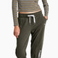 Calça jogger feminina Tommy Jeans com logo linear verde, tamanho grande